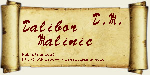 Dalibor Malinić vizit kartica